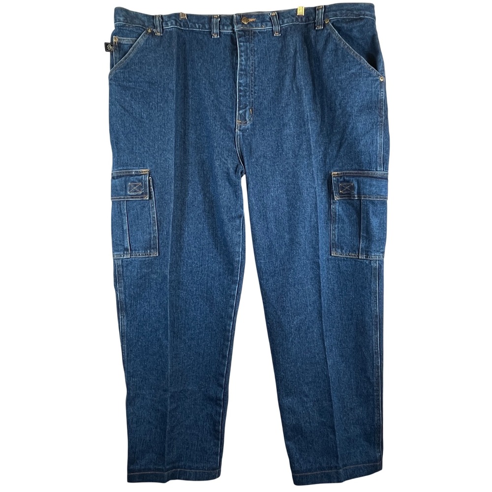 Cargo Carpenter Jeans Men 52x31 Blue Utility Workwear 100% Cotton NWOT Greystone